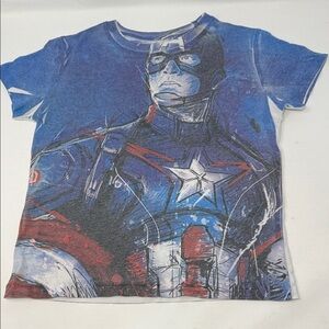 Zara Marvel Avengers Captain America Graphic Tee - Blue & Red Boys Size 5/6